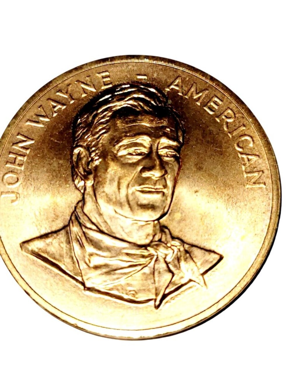 John Wayne "The Duke" Vintage Wild West Horseback Scene Metal Coin Token